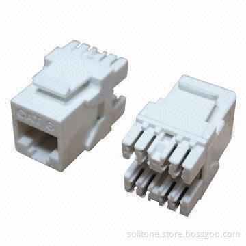 Cat6 UTP Keystone Jacks, Short Type and 110 Punching Tool Standard (180 Degrees), High-reliability